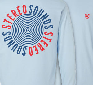 Stereo Sounds Spiral Long Sleeve Tee - Light Blue