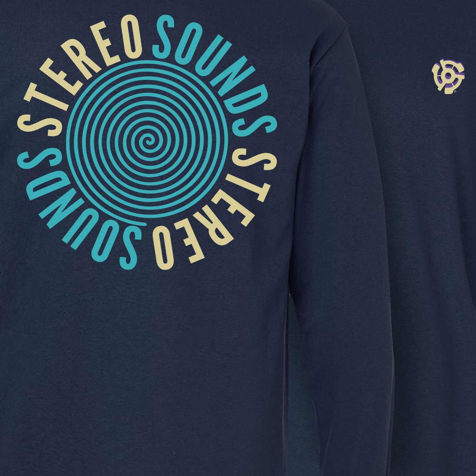 Stereo Sounds Spiral Long Sleeve Tee - Navy