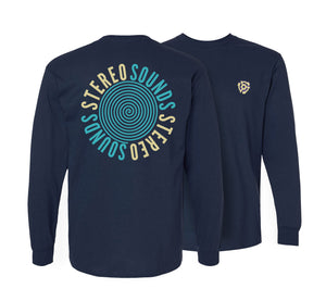 Stereo Sounds Spiral Long Sleeve Tee - Navy