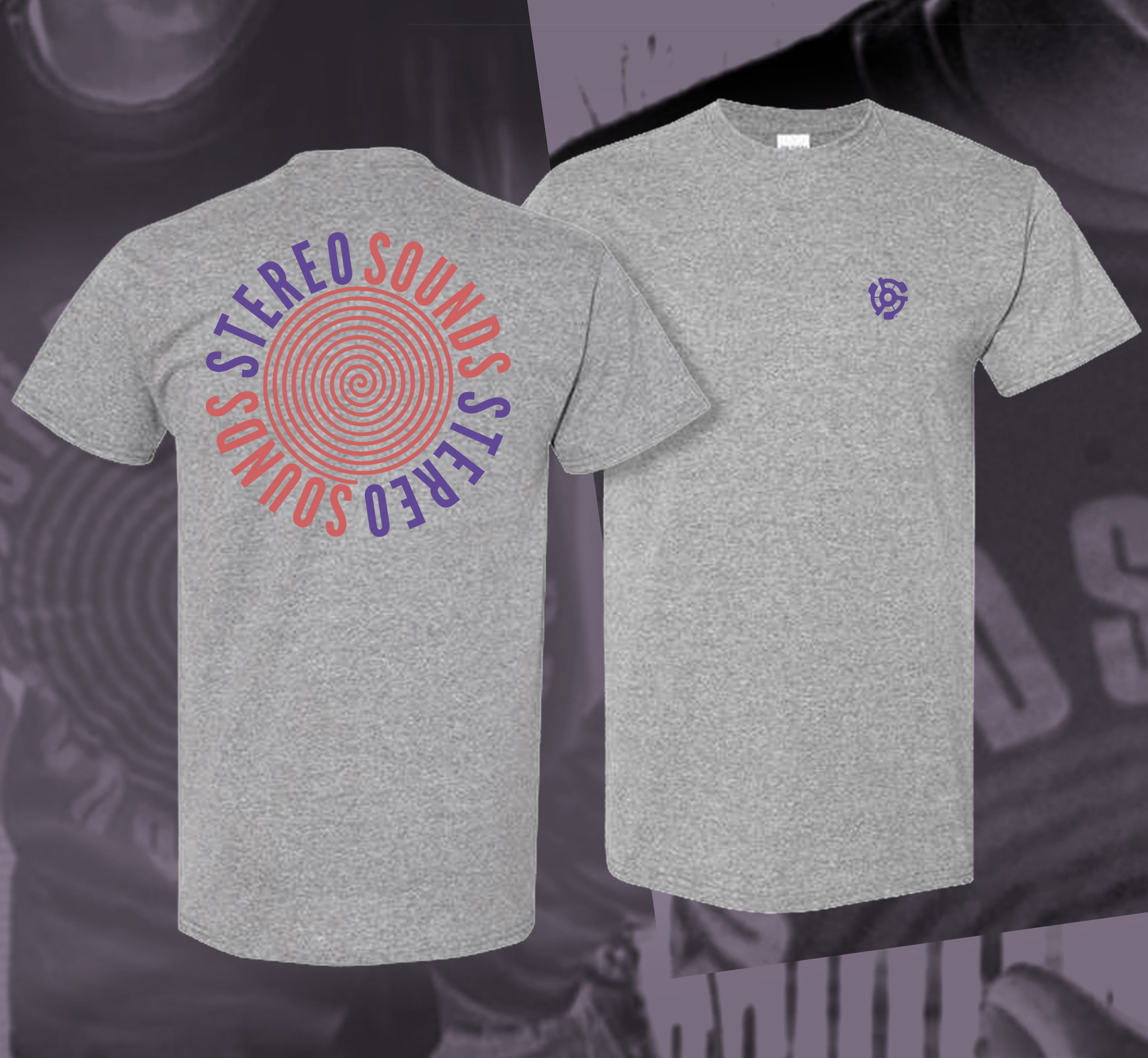 Stereo Sounds Spiral Tee - Heather Grey