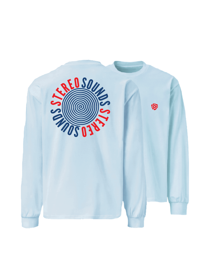 Stereo Sounds Spiral Long Sleeve Tee - Light Blue