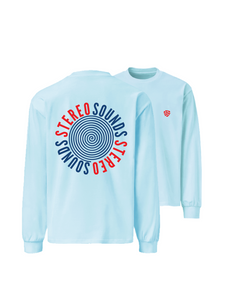 Stereo Sounds Spiral Long Sleeve Tee - Light Blue