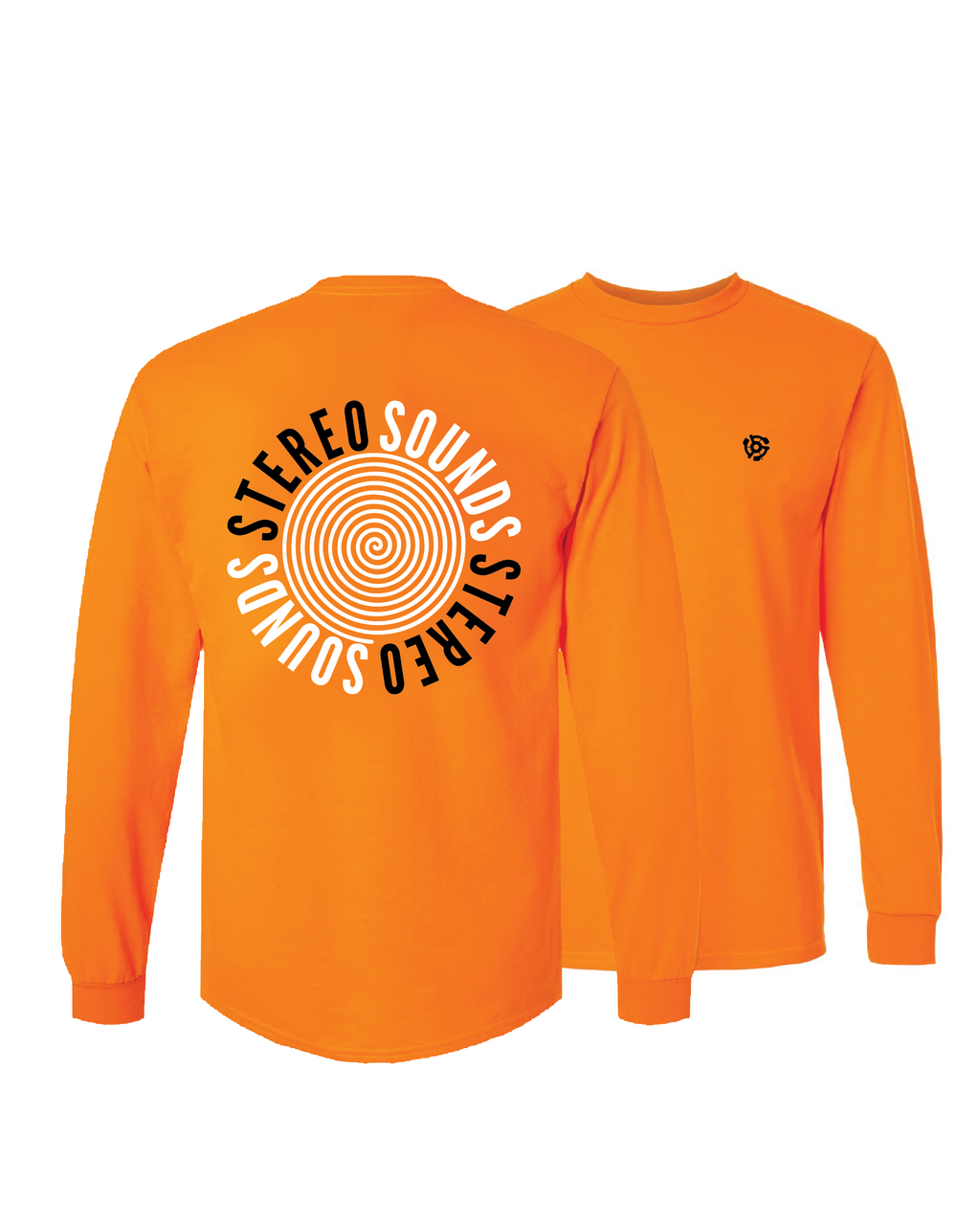 Stereo Sounds Spiral Long Sleeve Tee - Safety Orange