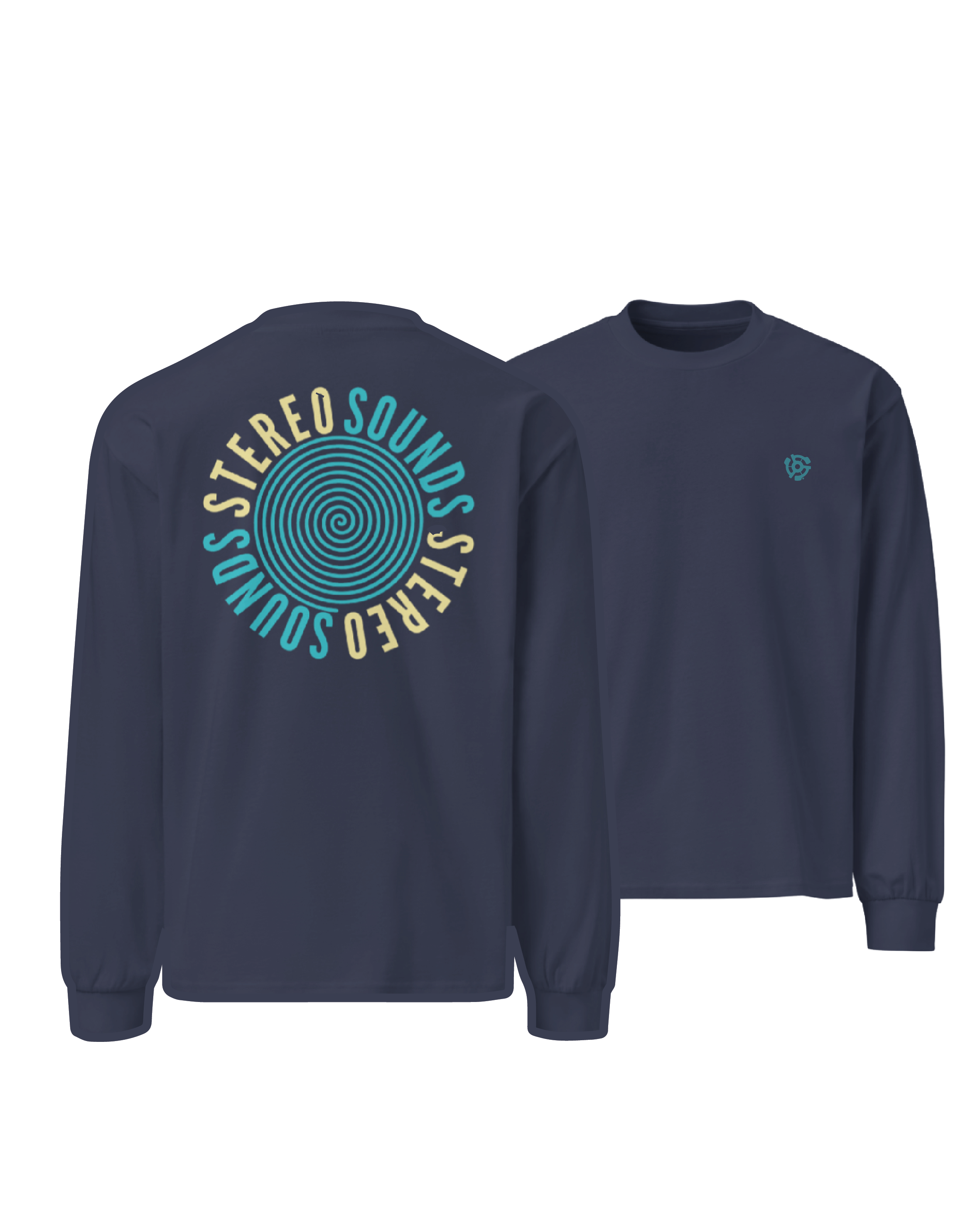 Stereo Sounds Spiral Long Sleeve Tee - Navy